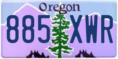 OR license plate 885XWR