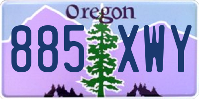 OR license plate 885XWY