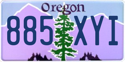 OR license plate 885XYI