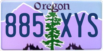 OR license plate 885XYS