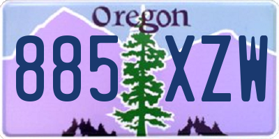 OR license plate 885XZW