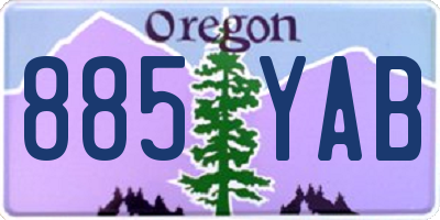 OR license plate 885YAB