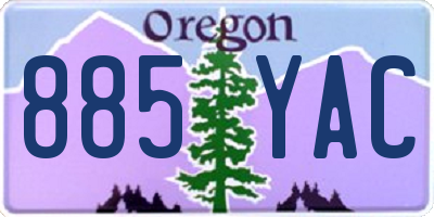 OR license plate 885YAC