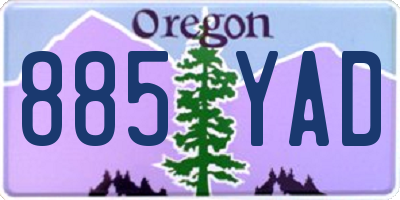 OR license plate 885YAD