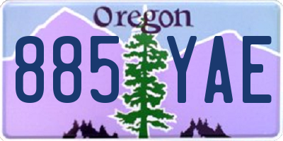 OR license plate 885YAE