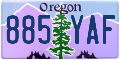 OR license plate 885YAF