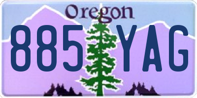 OR license plate 885YAG