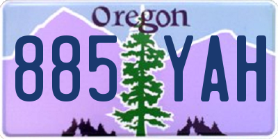 OR license plate 885YAH