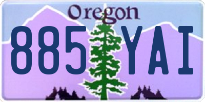 OR license plate 885YAI