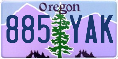 OR license plate 885YAK