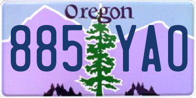 OR license plate 885YAO