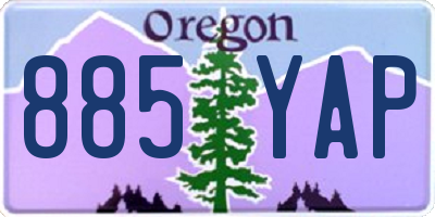 OR license plate 885YAP