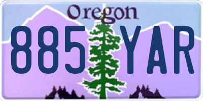 OR license plate 885YAR