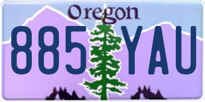OR license plate 885YAU