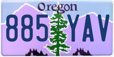 OR license plate 885YAV