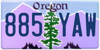 OR license plate 885YAW