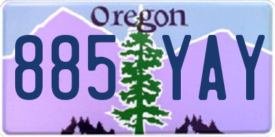 OR license plate 885YAY