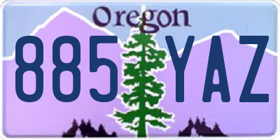 OR license plate 885YAZ
