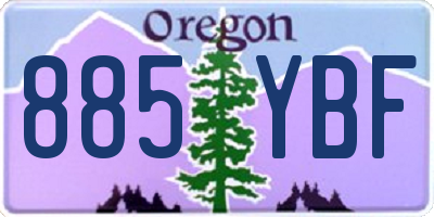 OR license plate 885YBF