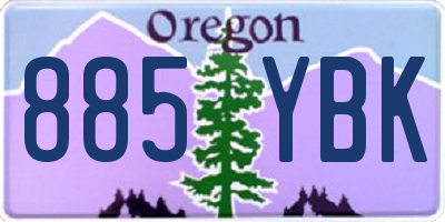 OR license plate 885YBK