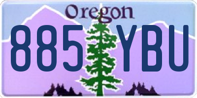 OR license plate 885YBU