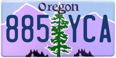 OR license plate 885YCA