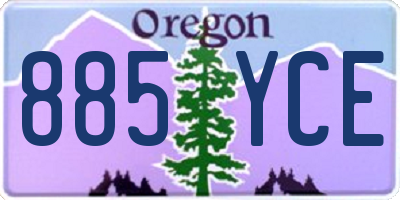 OR license plate 885YCE