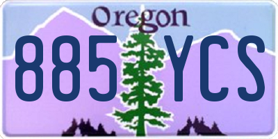 OR license plate 885YCS