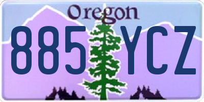 OR license plate 885YCZ
