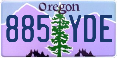 OR license plate 885YDE