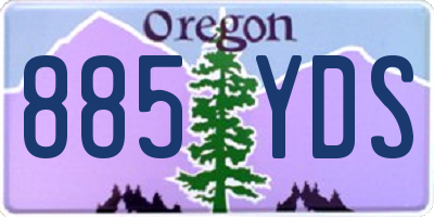 OR license plate 885YDS