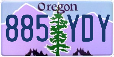 OR license plate 885YDY