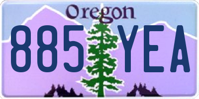 OR license plate 885YEA