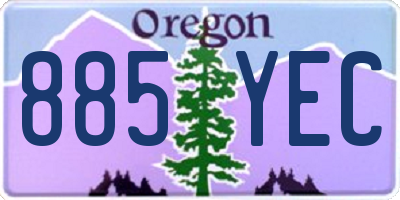 OR license plate 885YEC