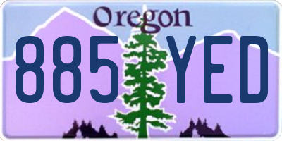 OR license plate 885YED