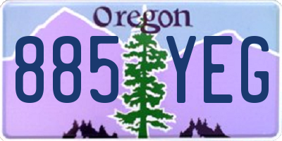 OR license plate 885YEG