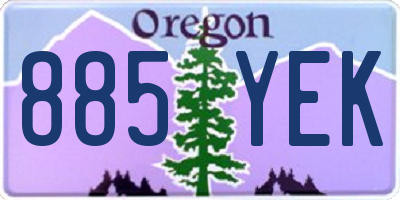 OR license plate 885YEK