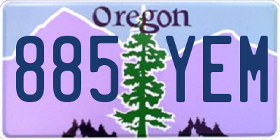 OR license plate 885YEM