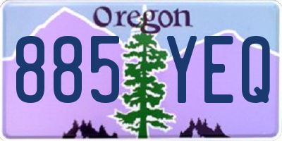 OR license plate 885YEQ