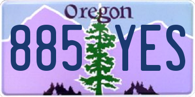 OR license plate 885YES