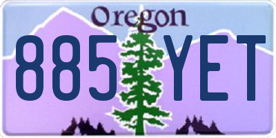 OR license plate 885YET