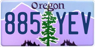 OR license plate 885YEV