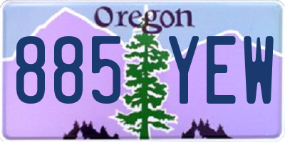 OR license plate 885YEW