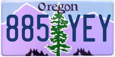OR license plate 885YEY