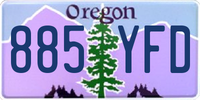 OR license plate 885YFD