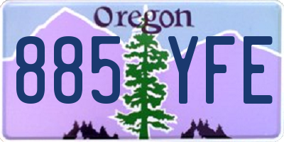 OR license plate 885YFE