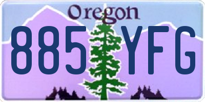 OR license plate 885YFG