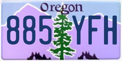 OR license plate 885YFH