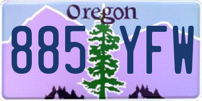OR license plate 885YFW