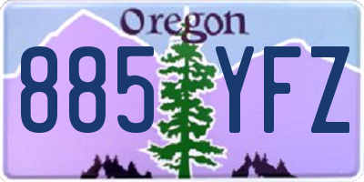 OR license plate 885YFZ